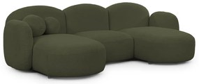 Divano angolare verde (a U) con rivestimento in bouclé Orbit – Ropez