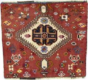Shiraz Tappeto persiano 50x60 Rosso (Iran) Annodato A Mano