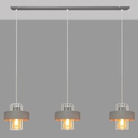 Lampadario a sospensione con filo VOLTA 3xE27/15W/230V grigio