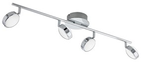 Spot Moderno Salto In Acciaio Cromo 4 Luci Led 5,4W 3000K Ip20