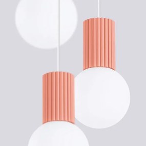Sollux SL.1755 - Lampadario a sospensione con filo HALO 3xG9/8W/230V diametro 25 cm rosa