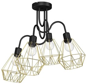 Lampadario allegato BERGEN 4xE27/60W/230V nero/dorato