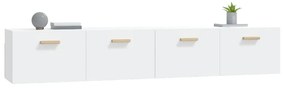 Mobili parete 2pz bianco 100x36,5x35 cm in legno multistrato