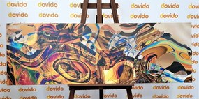 Quadro su tela – Design astratto dorato