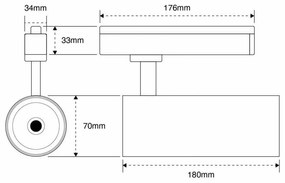Faro LED 30W Monofase Nero, 38°/60°, 130lm/W, CRI92, no Flickering Colore  Bianco Naturale 4.000K