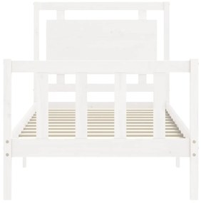 Giroletto con Testiera Bianco Small Single Legno Massello