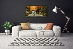 Quadro su tela Cascata della natura della foresta 100x50 cm