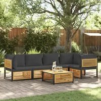 Set Divano da Giardino 6 pz con Cuscini in Massello di Acacia 3214885