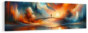 Quadro su tela – Ponte nella luce del tramonto