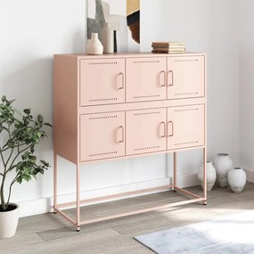 Credenza rosa 100,5x39x107 cm in acciaio laminato a freddo