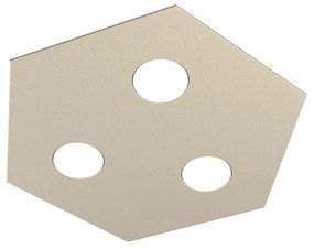 Plafoniera Moderna Esagonale Hexagon Metallo Sabbia 3 Luci Led 12X3W