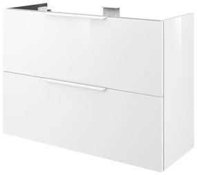 Mobile da bagno sotto lavabo SENSEA Neo Frame bianco laccato lucido L 90 x H 64 x P 35 cm 2 cassetti, lavabo non incluso