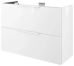 Mobile da bagno sotto lavabo SENSEA Neo Frame bianco laccato lucido L 90 x H 64 x P 35 cm 2 cassetti, lavabo non incluso