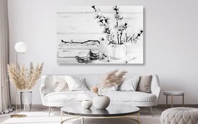 Quadro su tela – Natura morta rustica in bianco e nero