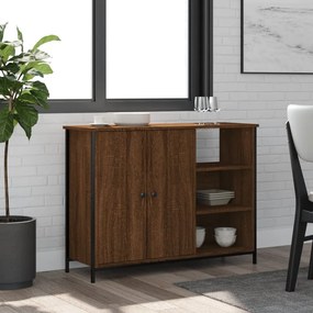 Credenza Rovere Marrone 100x33x75 Cm İn Legno Multistrato /