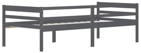 Giroletto Grigio Scuro in Legno Massello di Pino 90x200 cm