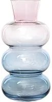 Vaso arredo vetro 28 cm rosa e blu