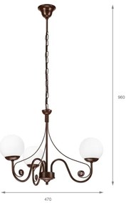 Brilagi - LED Lampadario a sospensione con catena COTTAGE 3xG9/40W/230V marrone/bianco