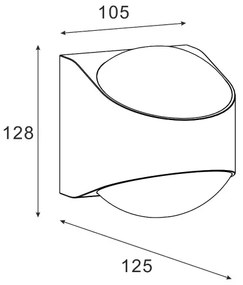 Zuma Line SJ12431- Applique a LED da esterno LUCENT LED/12W/230V IP65 nero