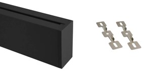 Plafoniera Lineare Nera da soffitto in Alluminio per Striscia LED 1 e 2 metri Variante Lunghezza 2 Metri