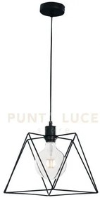 Lampadario a sospensione santana poligonale nera 1 luce attacco e27...