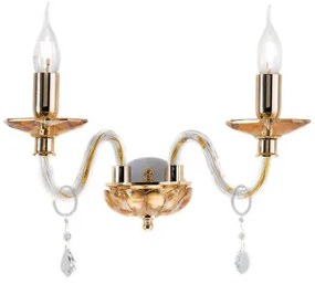 Applique CECILIA 35x25 cm in cristallo Ambra 2 luci