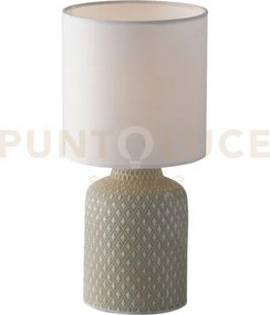 Lumetto ravello grigio e bianco 1 luce attacco e14 15x32cm in ceram...