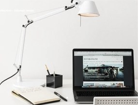 Artemide tolomeo micro da tavolo completa di base base colore bianco lucido