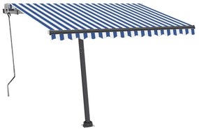 Tenda da Sole Automatica Autoportante 350x250 cm Blu e Bianca