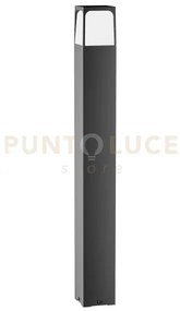 Ges2033- paletto h.80cm 1 luce attacco e27 ip44 in alluminio grigi...