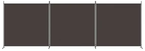 Divisorio a 3 pannelli marrone 525x180 cm in tessuto