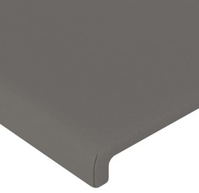 Testiera ad orecchio grigio 203x16x118/128 cm in similpelle