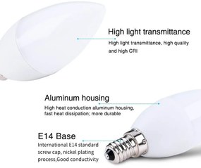 Lampadina LED E14 4W RGB+CCT Dimmerabile Colore RGB+CCT