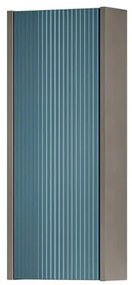 Pensile bagno Niwa laccato opaco grigio carbone con vetro blu pacifico, 1 anta apertura da sinistra P 17 x L 30 x H 78.5 cm