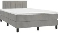 Letto a Molle Materasso e LED Grigio Chiaro 120x190 cm Velluto 3270165