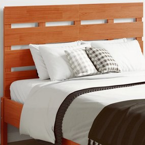 Testiera Marrone Cera 135 Cm İn Legno Massello Di Pino /