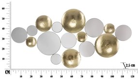 Pannello Decorativo Gold Mirror Glam 118X2,5X60 Cm In Ferro Con Specchi