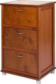 Carrello mobiletto con ante a ribalta e piano in mattonelle CILIEGIO