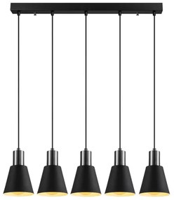 Lampadario a sospensione con cavo KEM 5xE27/40W/230V nero
