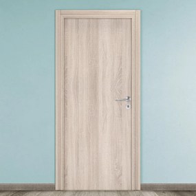 Porta interna a battente Brush in MDF colore rovere, L 90 x H 210 cm, apertura reversibile