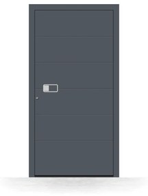 Portoncini in alluminio, grigio antracite RAL 7016, 700 x 1700 mm, isolamento termico, Schüco, modello Genova, configura individualmente