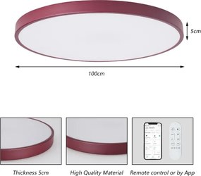 Brilagi-LED Lampada dimmerabile POOL SMART LED/128W/230V 100 cm Wi‑Fi Tuya + telecomando bordeaux