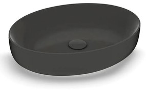 Lavabo da appoggio OLYMPIA CERAMICA ovale in ceramica L 55 x H 14 x P 40 cm nero