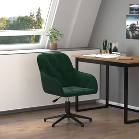 Sedia Da Ufficio Girevole Verde Scuro İn Velluto /