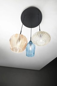 Lampadario Glamour Olbia D.50 nero paralume multicolore 3x E27 LA MIA LUCE
