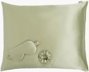 Set di 3 prodotti per il sonno in seta Olive, set da 3