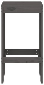 Sgabelli da bar 2pz grigi 40x36x75 cm in legno massello pino