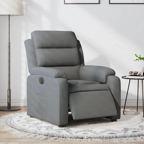 Poltrona Elettrica Reclinabile Grigio Scuro İn Tessuto /