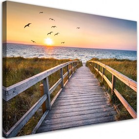 Quadro su tela, Sunset Sea Beach