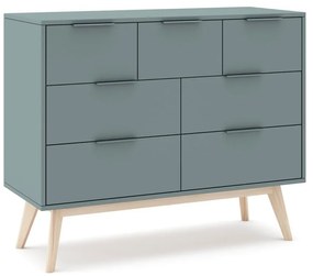 Cassettiera verde polveroso 120x83x40 cm Pisco – Marckeric